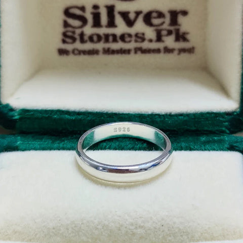 Italian 925 Silver Rhodium Coated Ring Band