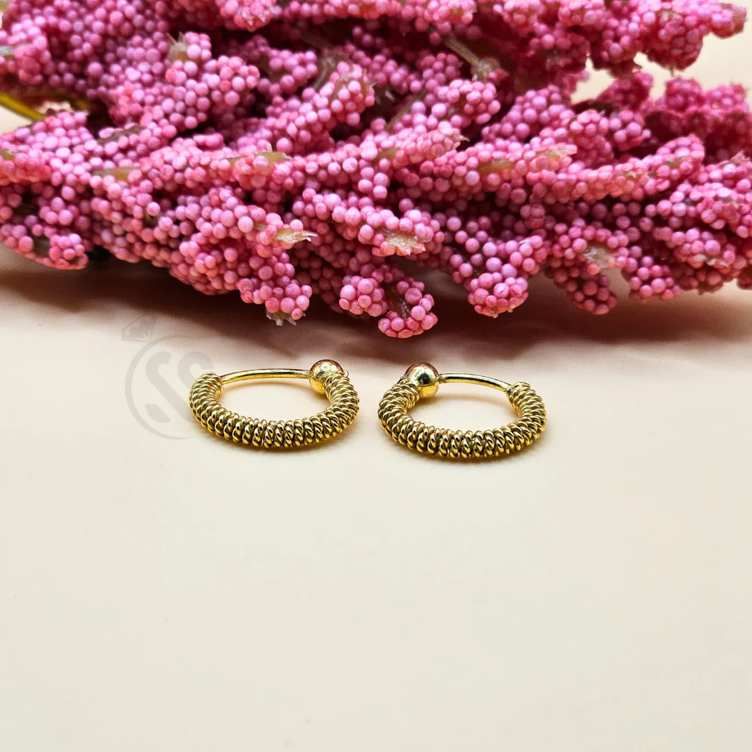 24 Carat Gold Plated Pure Silver Earrings - 15mm